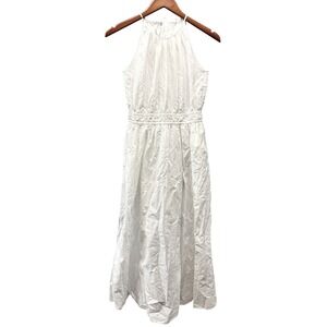 navy halter neck dress Amedeo Plunge Halter Neck Maxi Dress main image 1